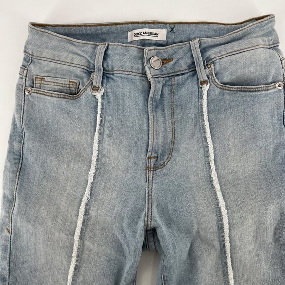 Good American Good Legs High Waist Shark Bite‎ Hem Skinny Jeans - Picture 5 of 9